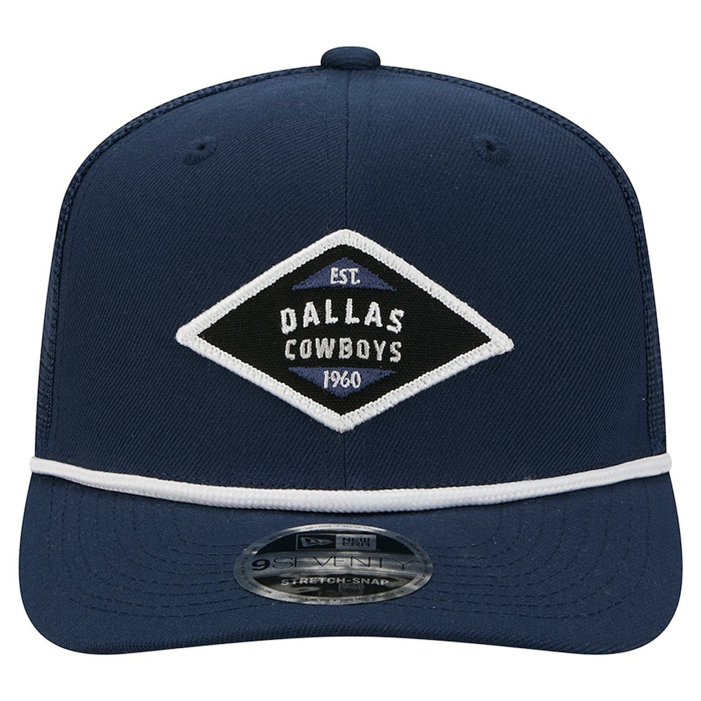 Dallas Cowboys New Era 9SEVENTY Team Rope Stretch-Snap Hat Navy