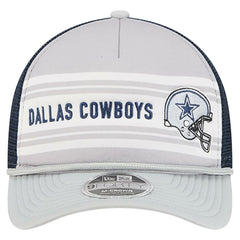 Dallas Cowboys New Era Linear A-Frame 9FORTY Adjustable Hat Silver/Navy