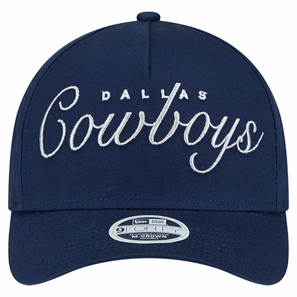 Dallas Cowboys New Era Women's Metallic A-Frame 9FORTY Adjustable Hat Navy