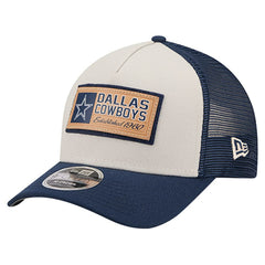 Dallas Cowboys New Era Two-Tone Text 9FORTY M-Crown Adjustable Hat Stone/Navy