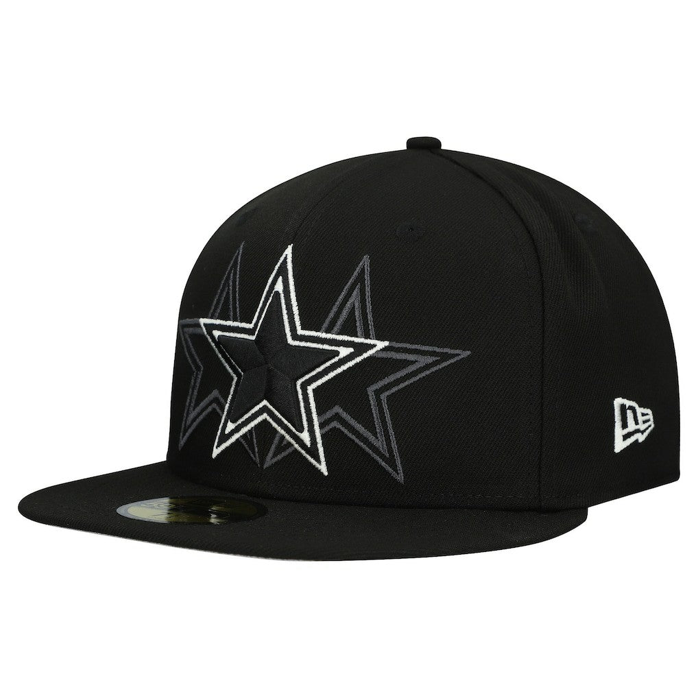 Dallas Cowboys New Era Tri-Hit 59FIFTY Fitted Hat Black