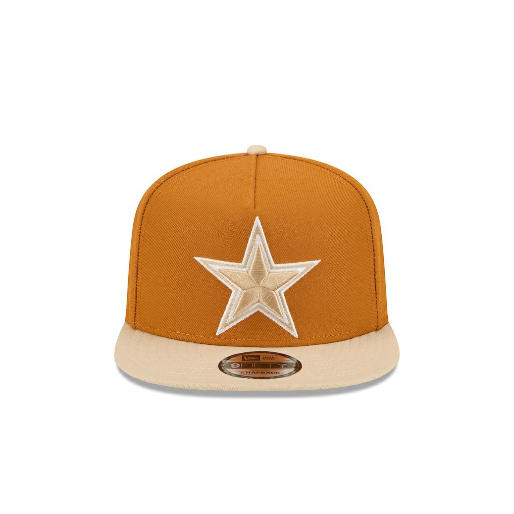 Dallas Cowboys New Era Two-Tone Color Pack A-Frame 9FIFTY Snapback Hat Brown/Light Beige
