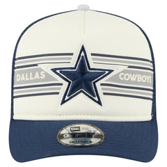 Dallas Cowboys New Era Youth Banner A-Frame 9FIFTY Trucker Snapback Hat Cream/Navy