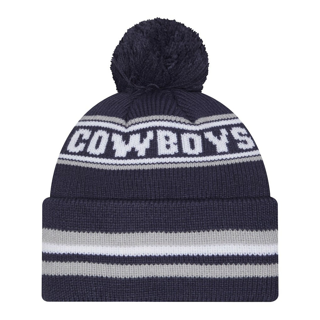 Dallas Cowboys New Era Youth Classic Cuffed Knit Hat with Pom Navy