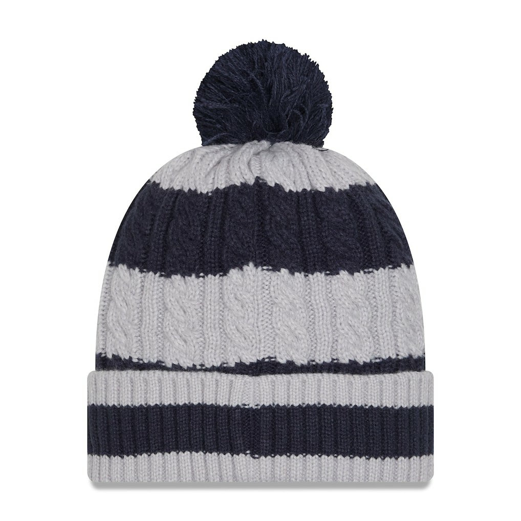 Dallas Cowboys New Era Women's Braided Cuffed Knit Hat with Pom Navy