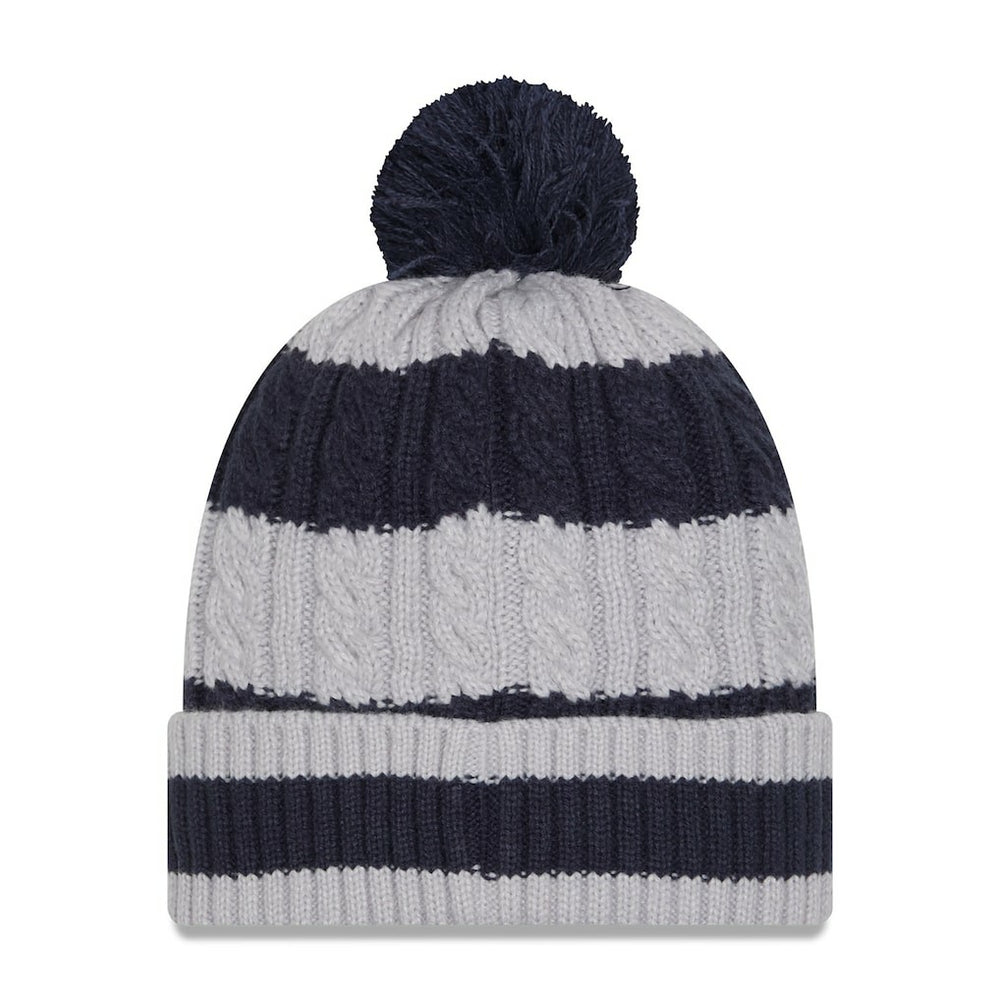 Dallas Cowboys New Era Women's Braided Cuffed Knit Hat with Pom Navy