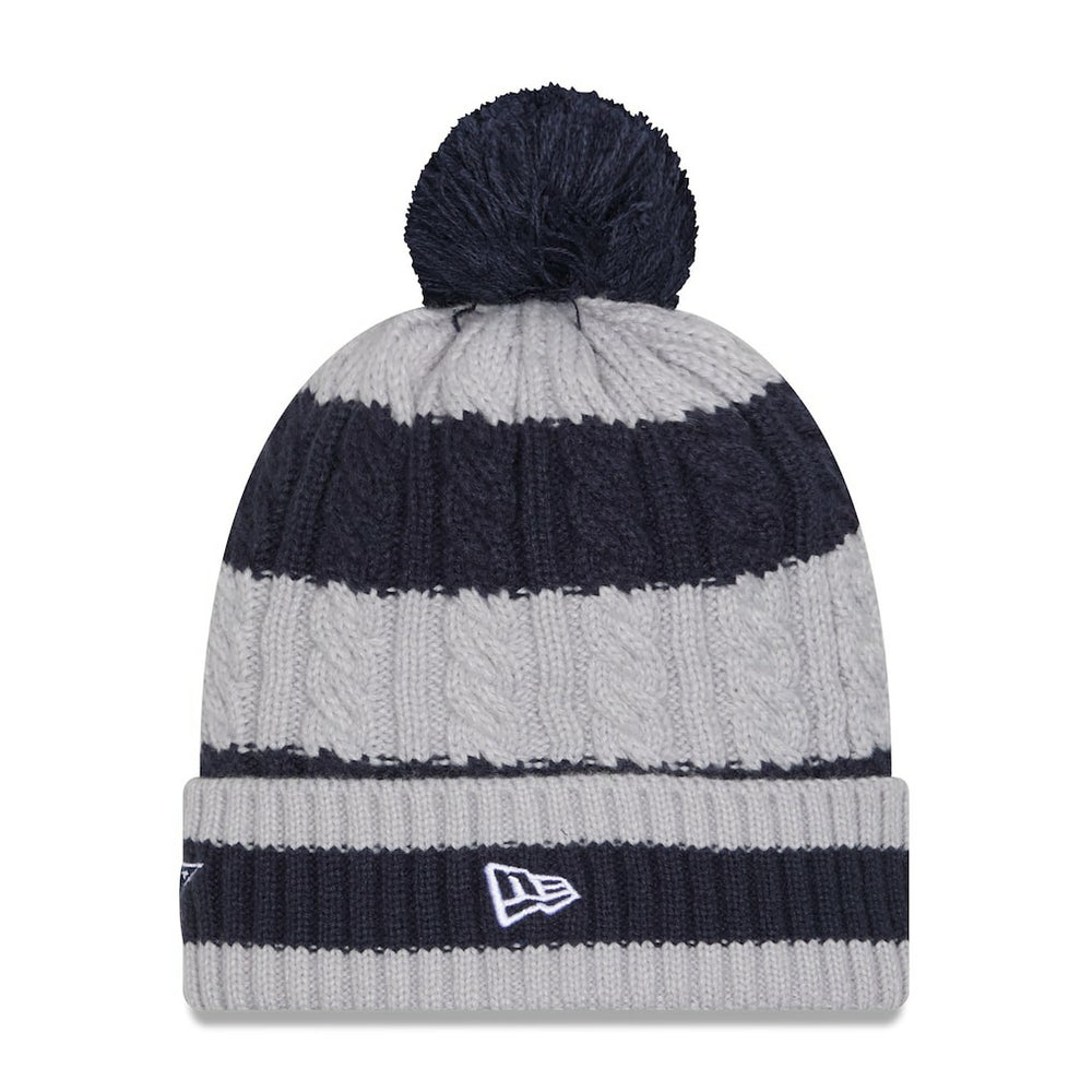 Dallas Cowboys New Era Women's Braided Cuffed Knit Hat with Pom Navy
