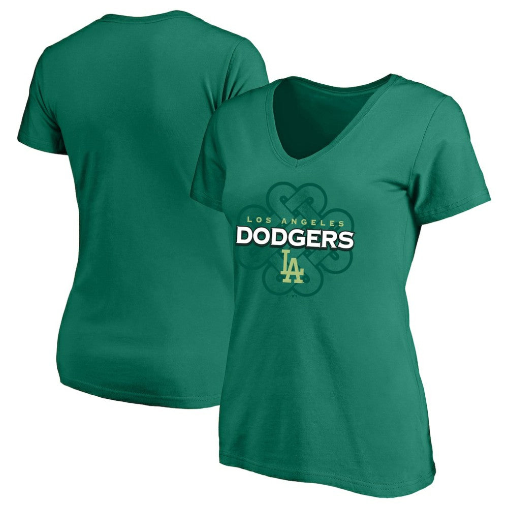 Los Angeles Dodgers Profile Women's Plus Size Celtic V-Neck T-Shirt - Kelly Green - MLB Online