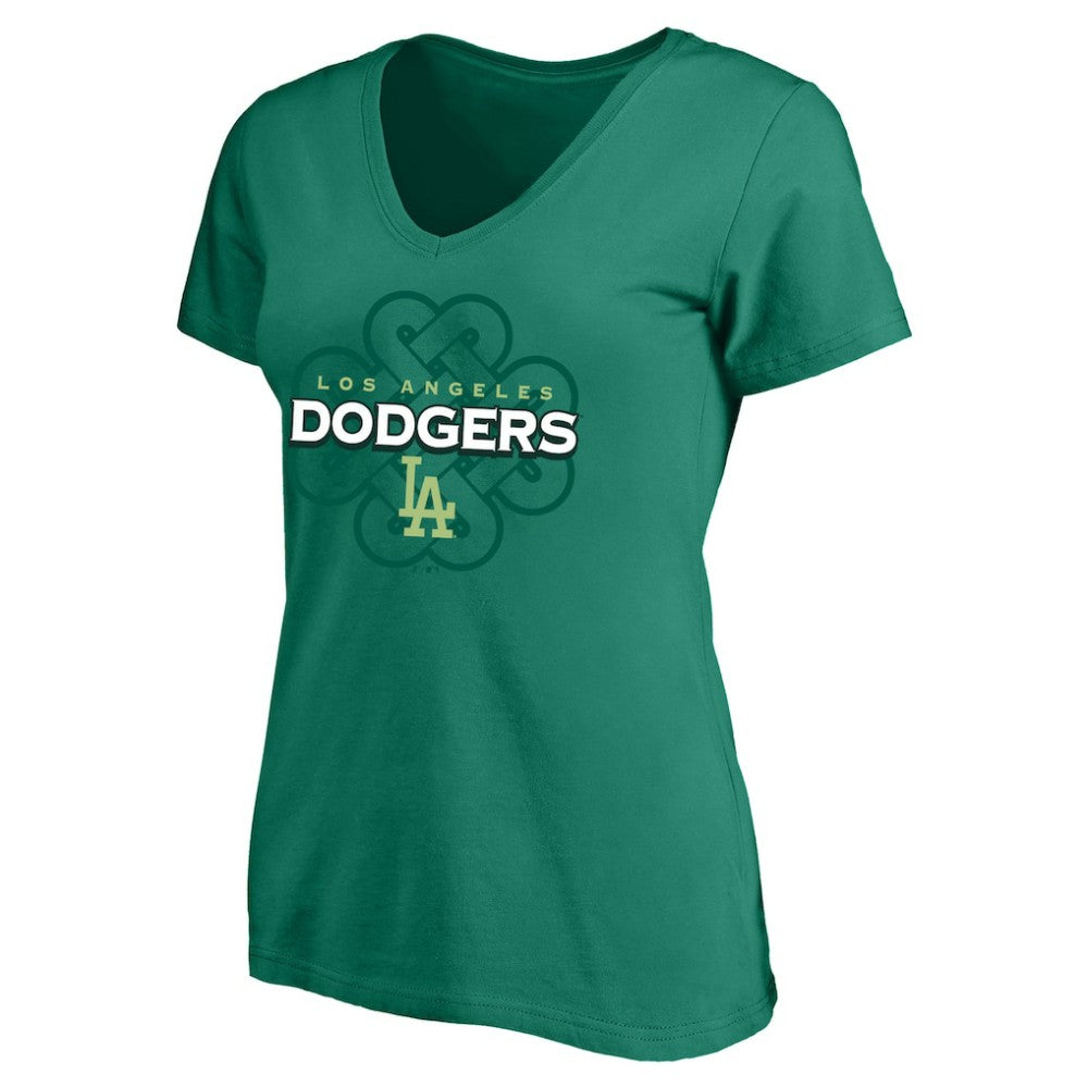 Los Angeles Dodgers Profile Women's Plus Size Celtic V-Neck T-Shirt - Kelly Green - MLB Online