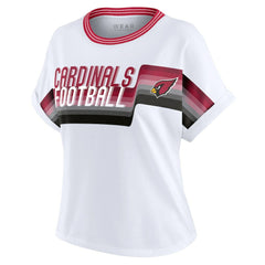 Arizona Cardinals WEAR by Erin Andrews Women's Cropped Center Stripe Dolman T-Shirt White