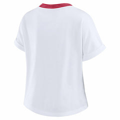 Arizona Cardinals WEAR by Erin Andrews Women's Cropped Center Stripe Dolman T-Shirt White