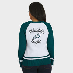 Philadelphia Eagles WEAR by Erin Andrews Women's Colorblock Raglan Sweater White/Midnight Green