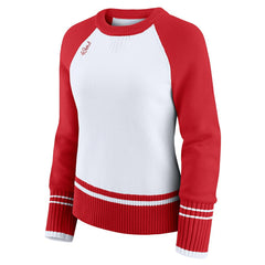 San Francisco 49ers WEAR by Erin Andrews Women's Colorblock Raglan Sweater White/Scarlet