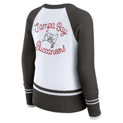 Tampa Bay Buccaneers WEAR by Erin Andrews Women's Colorblock Raglan Sweater White/Pewter