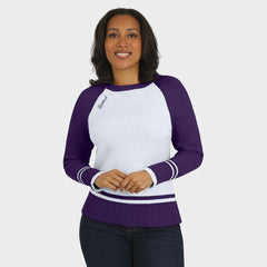 Baltimore Ravens WEAR by Erin Andrews Women's Colorblock Raglan Sweater White/Purple