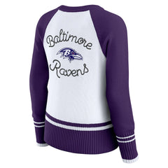 Baltimore Ravens WEAR by Erin Andrews Women's Colorblock Raglan Sweater White/Purple