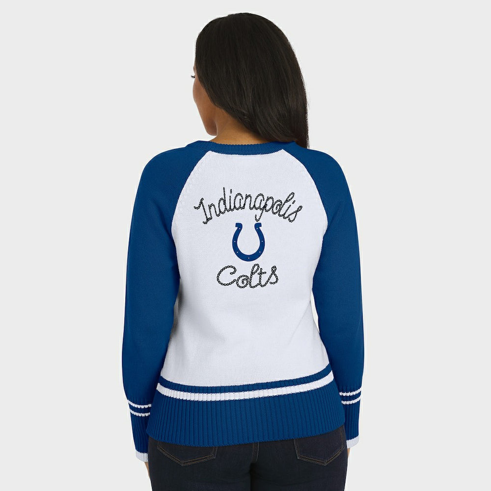 Indianapolis Colts WEAR by Erin Andrews Women's Colorblock Raglan Sweater White/Royal