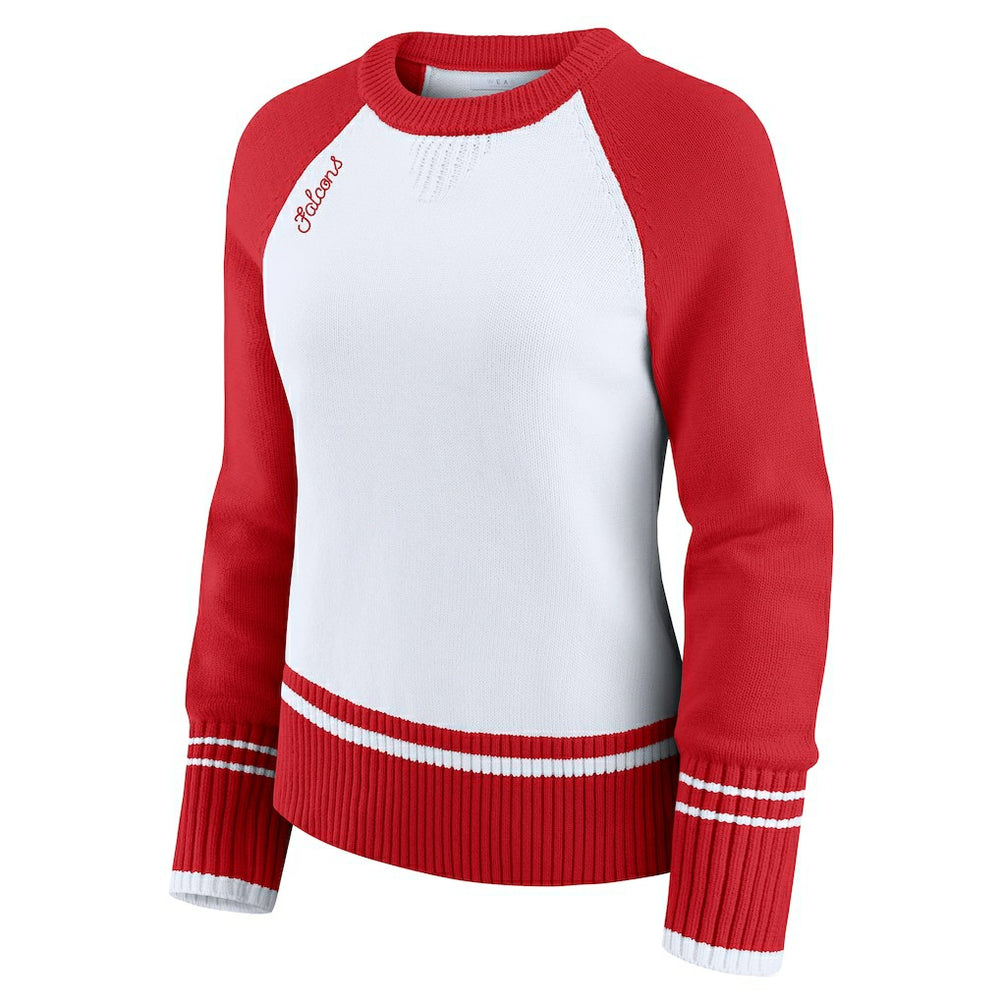 Atlanta Falcons WEAR by Erin Andrews Women's Colorblock Raglan Sweater White/Red