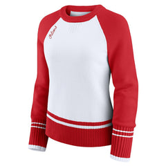 Atlanta Falcons WEAR by Erin Andrews Women's Colorblock Raglan Sweater White/Red