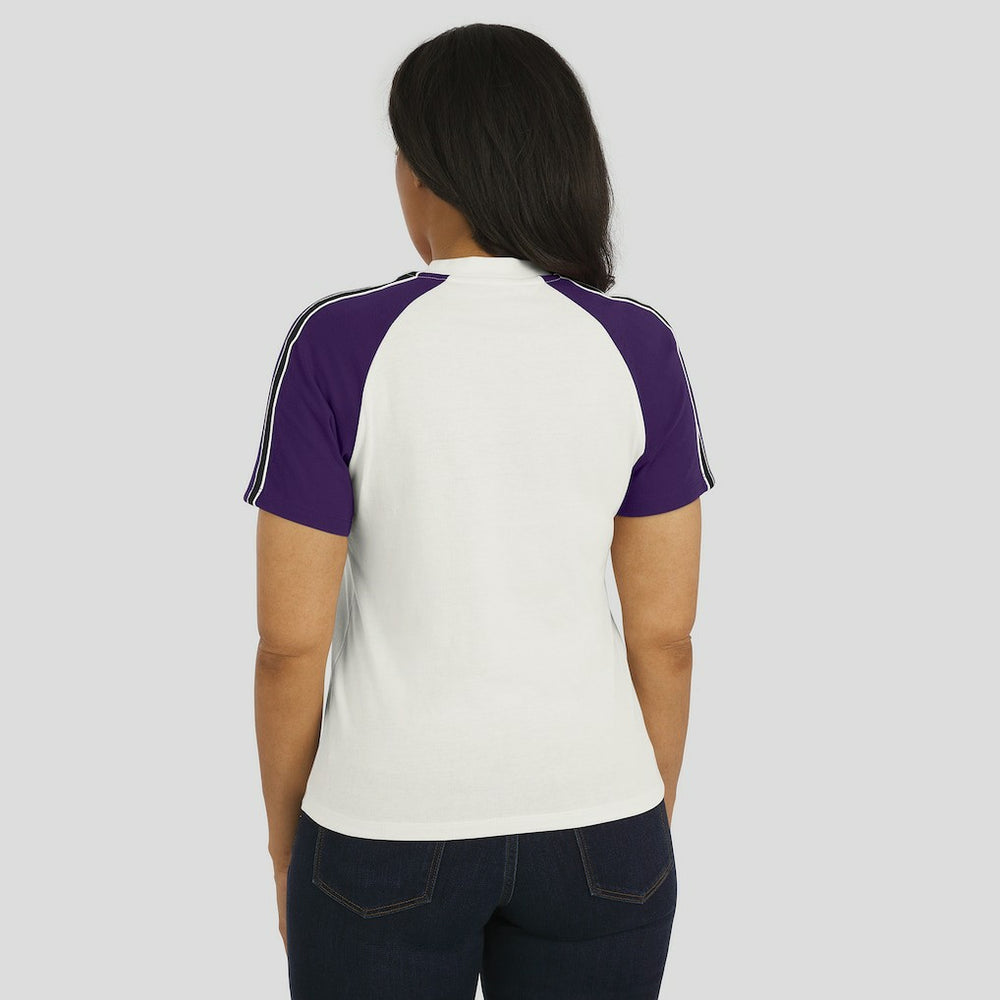 Baltimore Ravens WEAR by Erin Andrews Women's Sleeve Stripe Distressed Raglan T-Shirt White
