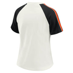 Cincinnati Bengals WEAR by Erin Andrews Women's Sleeve Stripe Distressed Raglan T-Shirt White