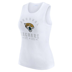 Jacksonville Jaguars WEAR by Erin Andrews Women's Ribbed Graphic Tank Top White