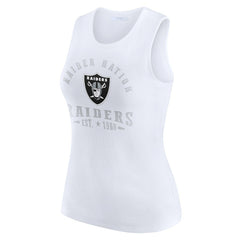 Las Vegas Raiders WEAR by Erin Andrews Women's Ribbed Graphic Tank Top White