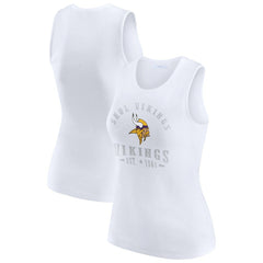 Minnesota Vikings WEAR by Erin Andrews Women's Ribbed Graphic Tank Top White