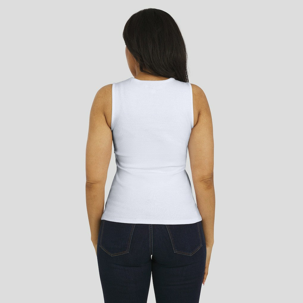 New Orleans Saints WEAR by Erin Andrews Women's Ribbed Graphic Tank Top White