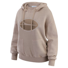 New York Jets WEAR by Erin Andrews Women's Washed Pullover Crewdie Tan