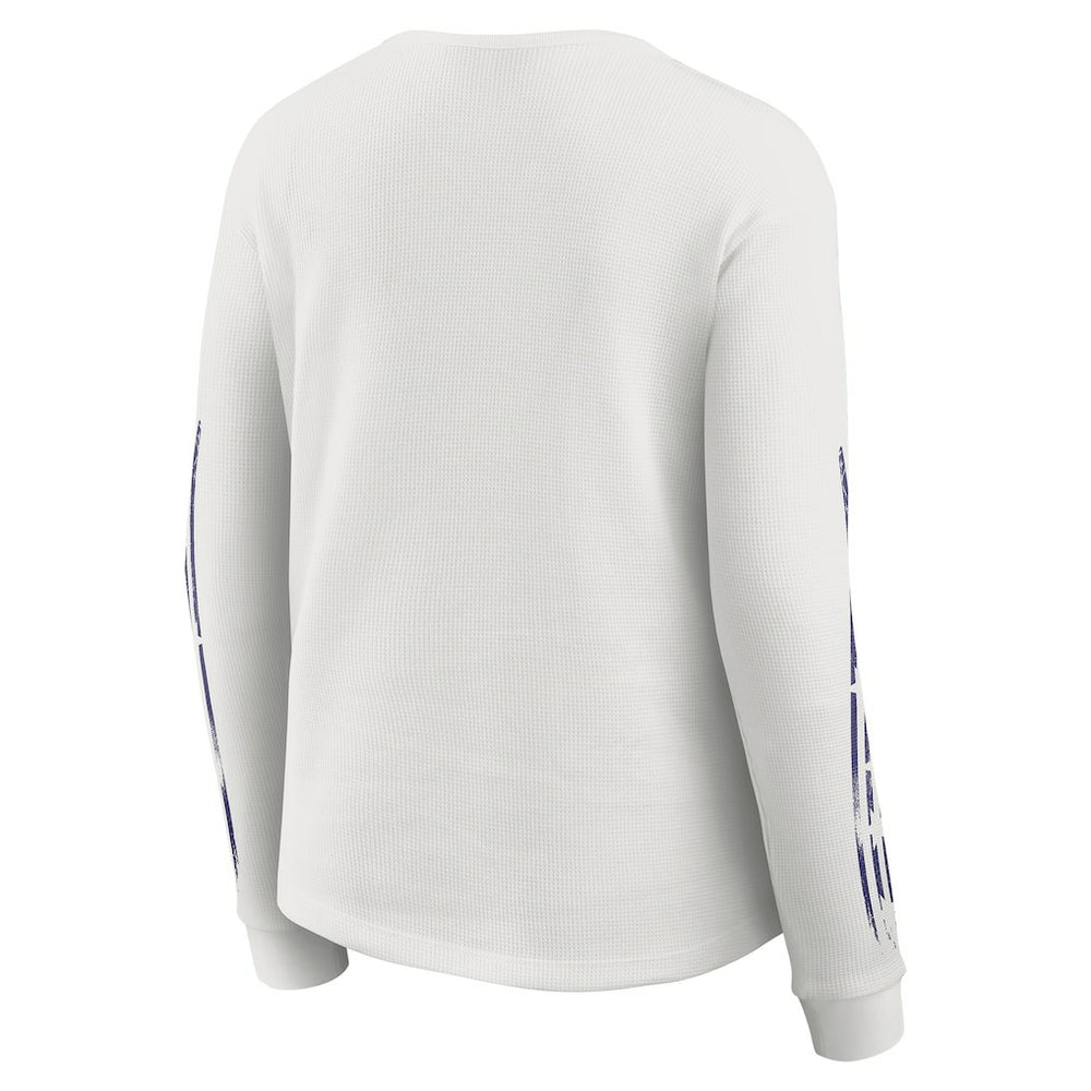 Baltimore Ravens WEAR by Erin Andrews Women's Graphic Waffle Long-Sleeve T-Shirt White