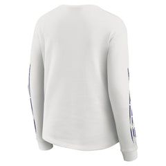 Baltimore Ravens WEAR by Erin Andrews Women's Graphic Waffle Long-Sleeve T-Shirt White