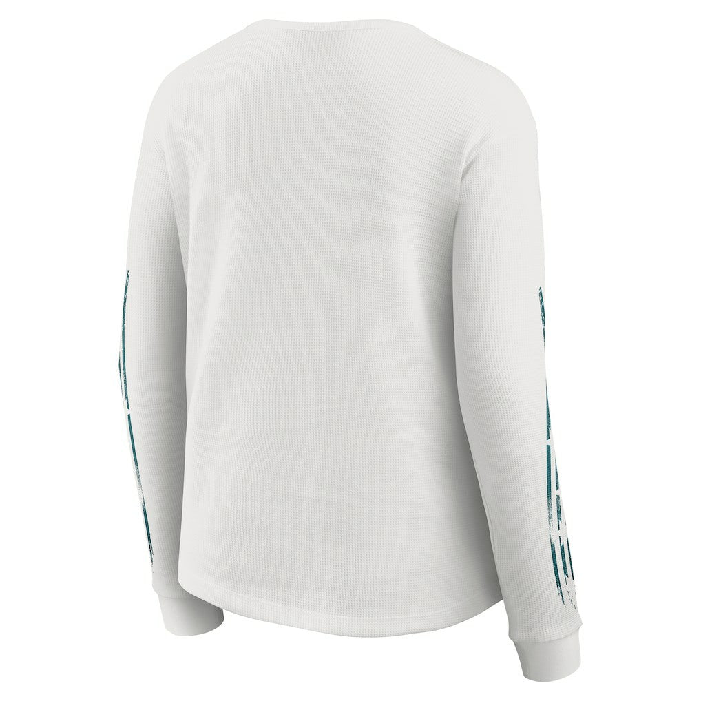 Philadelphia Eagles WEAR by Erin Andrews Women's Graphic Waffle Long-Sleeve T-Shirt White