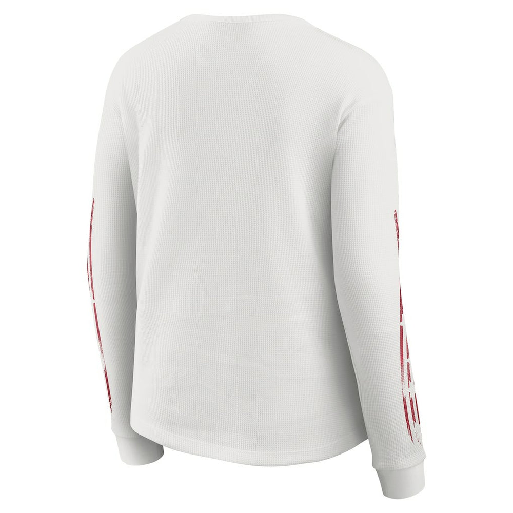 San Francisco 49ers WEAR by Erin Andrews Women's Graphic Waffle Long-Sleeve T-Shirt White