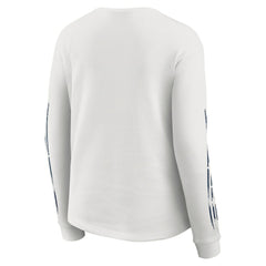 New England Patriots WEAR by Erin Andrews Women's Graphic Waffle Long-Sleeve T-Shirt White