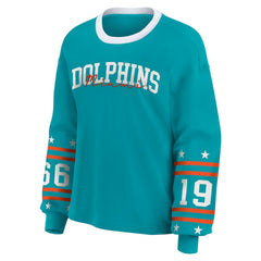 Miami Dolphins WEAR by Erin Andrews Women's Sport Long-Sleeve T-Shirt Aqua