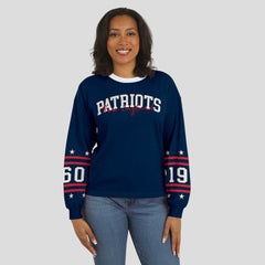 New England Patriots WEAR by Erin Andrews Women's Sport Long-Sleeve T-Shirt Navy
