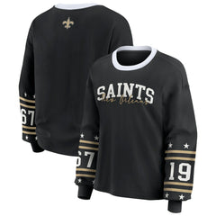 New Orleans Saints WEAR by Erin Andrews Women's Sport Long-Sleeve T-Shirt Black