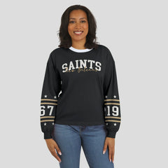 New Orleans Saints WEAR by Erin Andrews Women's Sport Long-Sleeve T-Shirt Black