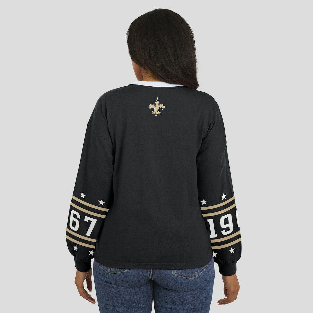New Orleans Saints WEAR by Erin Andrews Women's Sport Long-Sleeve T-Shirt Black