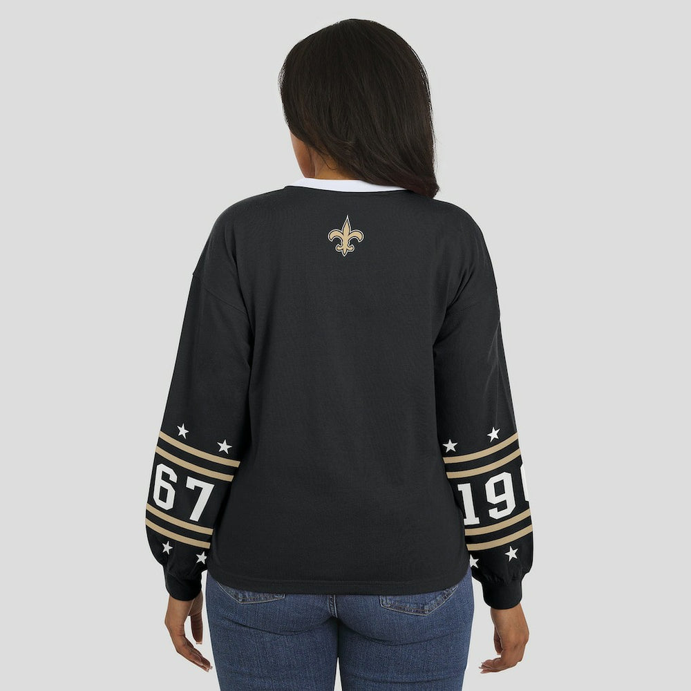 New Orleans Saints WEAR by Erin Andrews Women's Sport Long-Sleeve T-Shirt Black