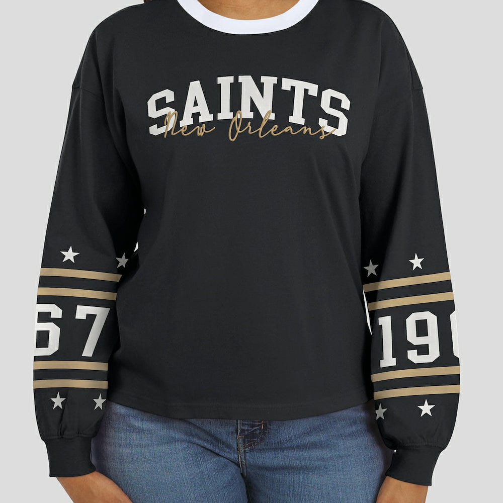 New Orleans Saints WEAR by Erin Andrews Women's Sport Long-Sleeve T-Shirt Black