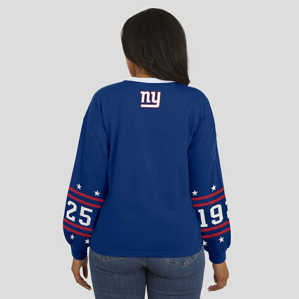New York Giants WEAR by Erin Andrews Women's Sport Long-Sleeve T-Shirt Royal