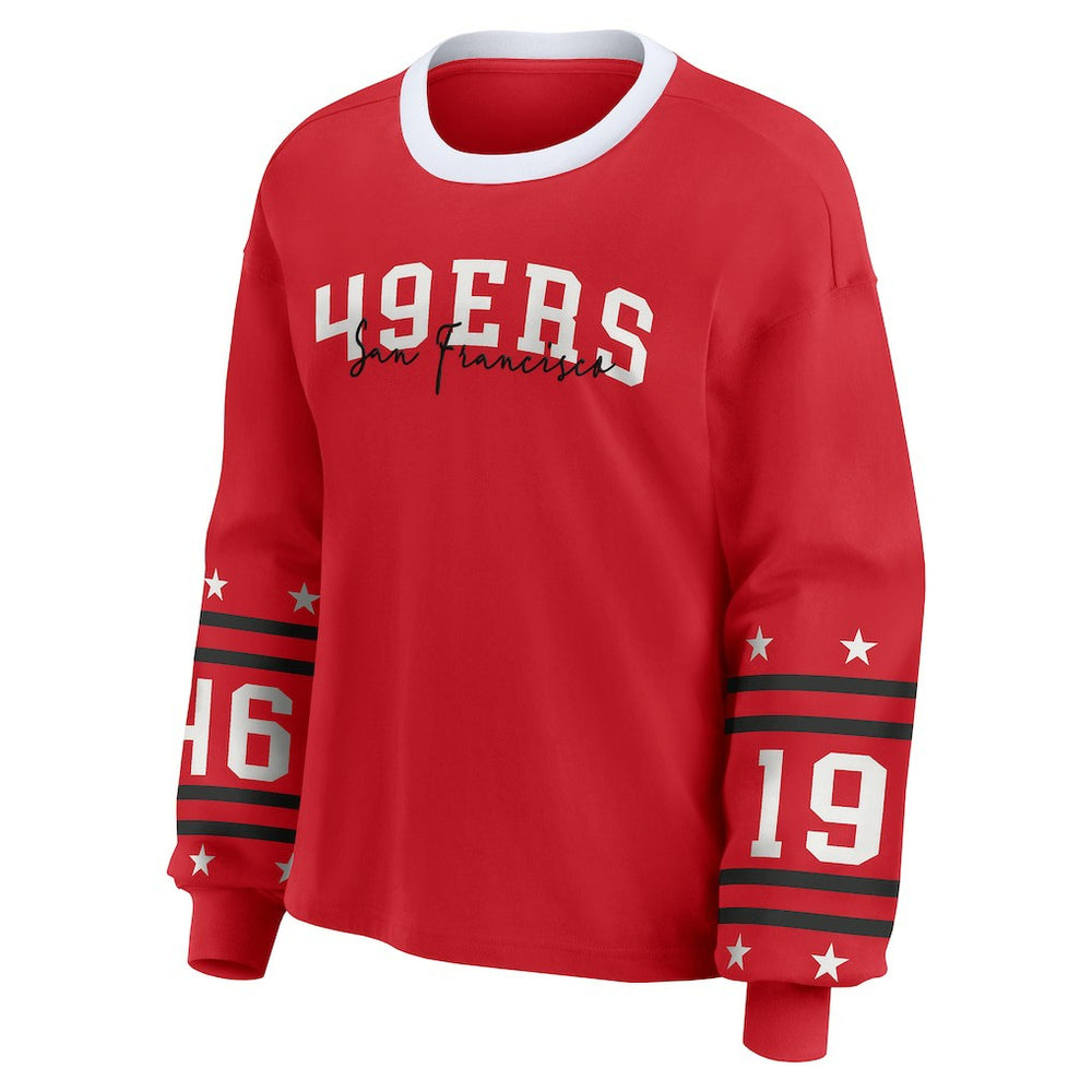 San Francisco 49ers WEAR by Erin Andrews Women's Sport Long-Sleeve T-Shirt Scarlet