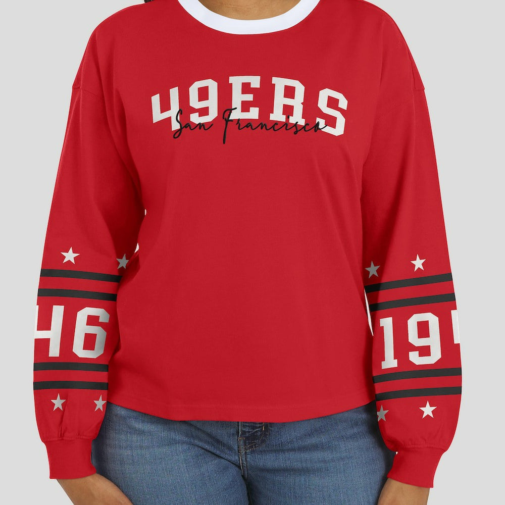 San Francisco 49ers WEAR by Erin Andrews Women's Sport Long-Sleeve T-Shirt Scarlet