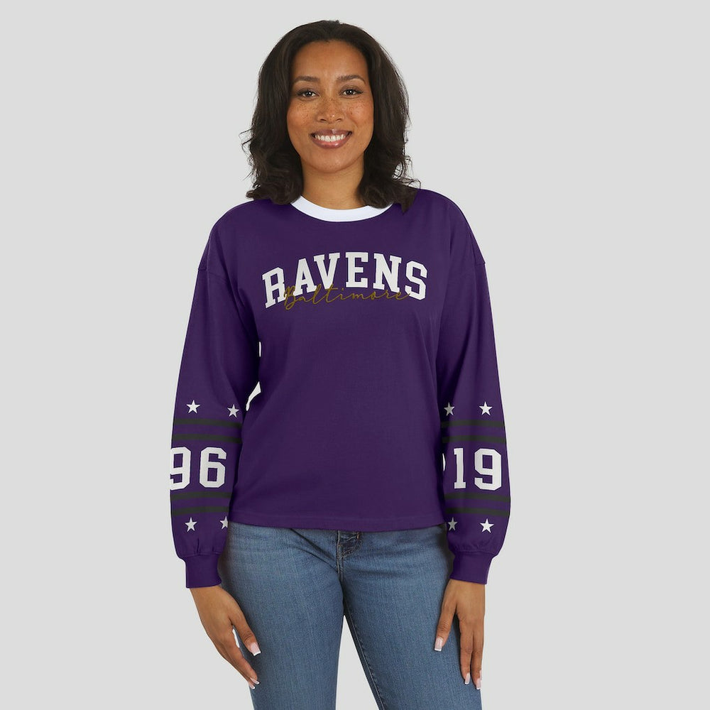 Baltimore Ravens WEAR by Erin Andrews Women's Sport Long-Sleeve T-Shirt Purple
