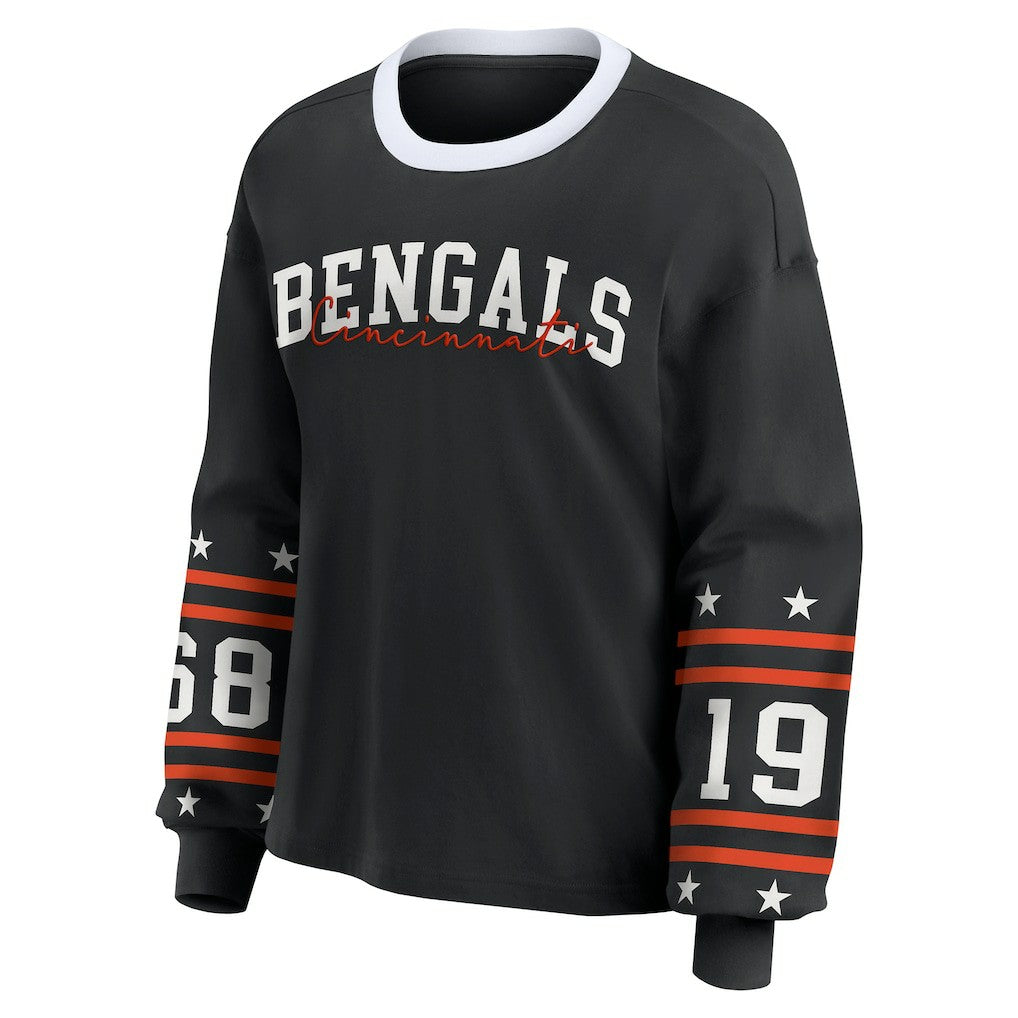Cincinnati Bengals WEAR by Erin Andrews Women's Sport Long-Sleeve T-Shirt Black