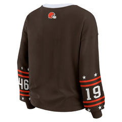 Cleveland Browns WEAR by Erin Andrews Women's Sport Long-Sleeve T-Shirt Brown