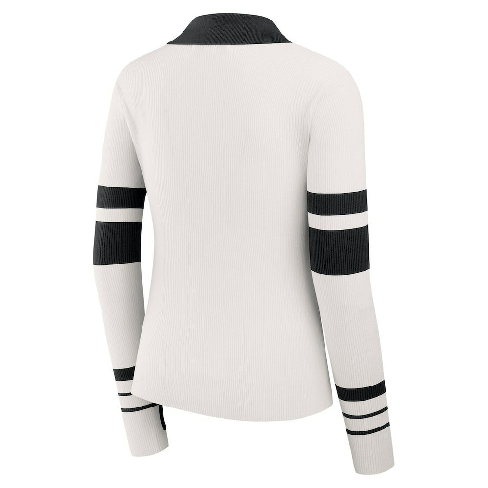 Cincinnati Bengals WEAR by Erin Andrews Women's Ribbed Henley Polo Sweater White