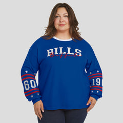 Buffalo Bills WEAR by Erin Andrews Women's Plus Size Sport Long-Sleeve T-Shirt Royal
